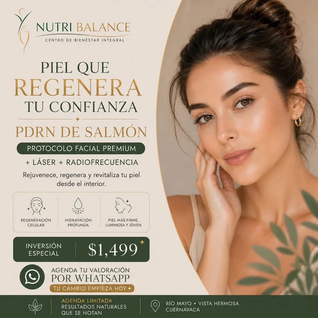 Protocolo facial PDRN de salmón, láser y radiofrecuencia